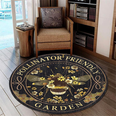 Bee Garden Living Room Round Mat Circle Rug