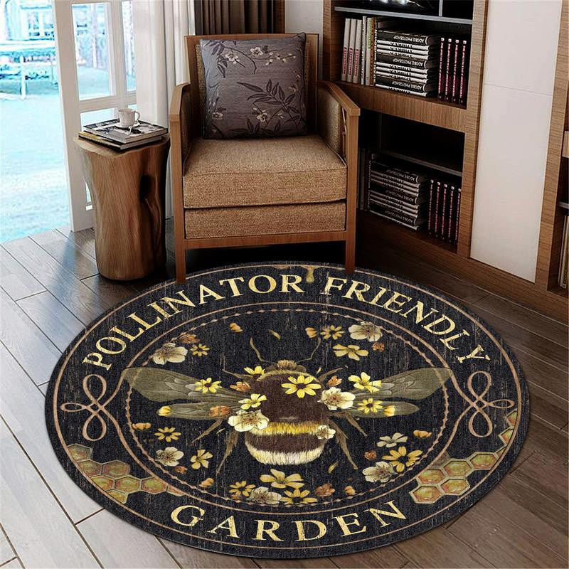 Bee Garden Living Room Round Mat Circle Rug