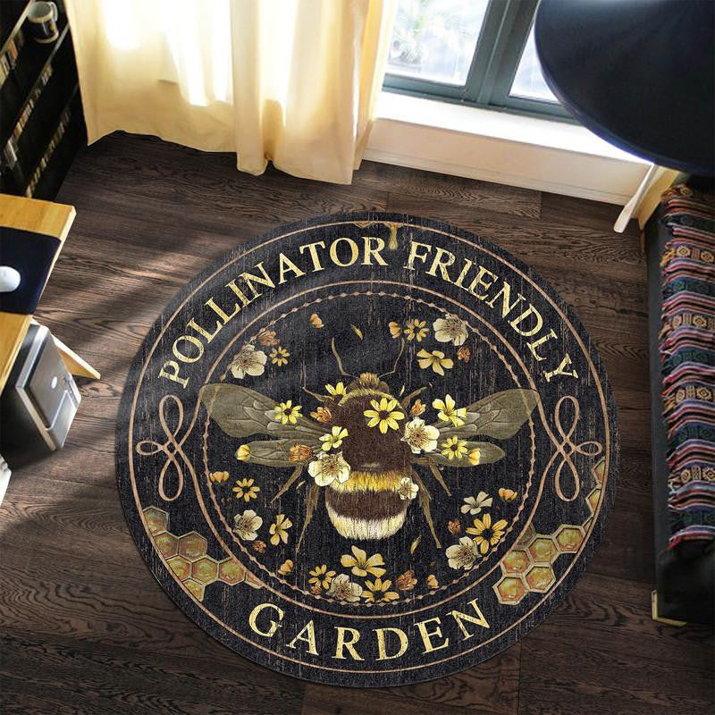 Bee Garden Living Room Round Mat Circle Rug