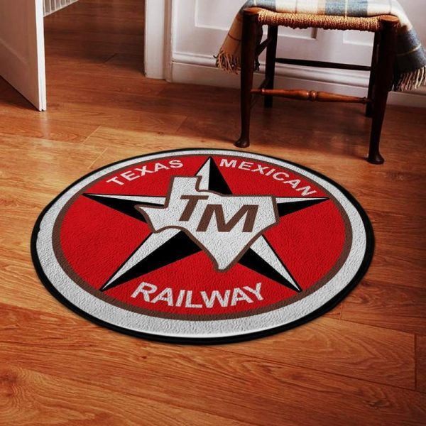 The Texas Mexican Railway Round Mat Round Floor Mat Room Rugs Carpet Outdoor Rug Washable Rugs