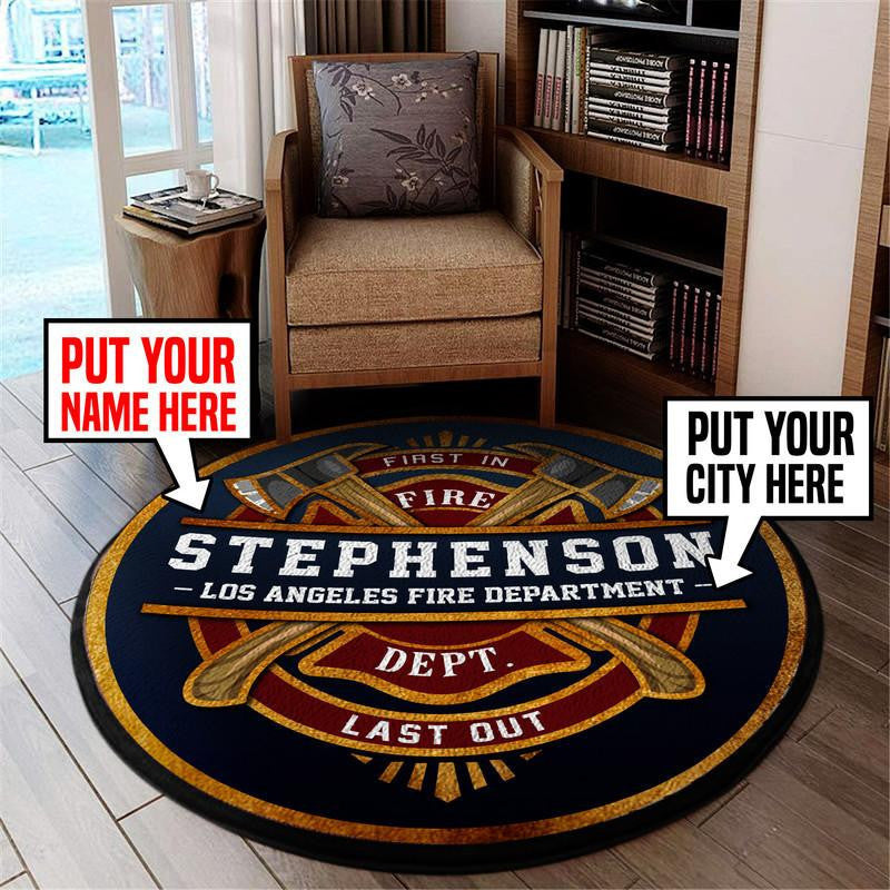 Personalized Firefighter Brotherhood Round Mat Round Floor Mat Room Rugs Carpet Outdoor Rug Washable Rugs