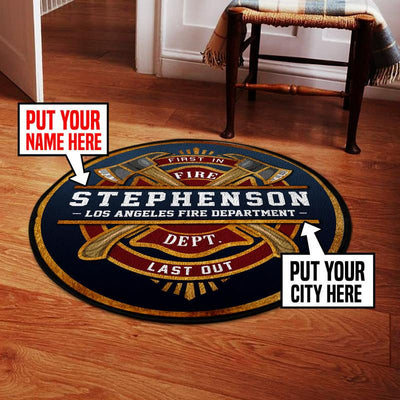 Personalized Firefighter Brotherhood Round Mat Round Floor Mat Room Rugs Carpet Outdoor Rug Washable Rugs