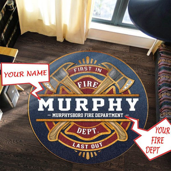 Personalized Firefighter Brotherhood Round Mat Round Floor Mat Room Rugs Carpet Outdoor Rug Washable Rugs