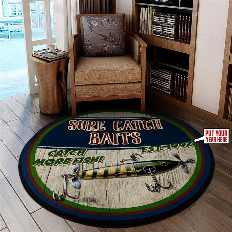 Fishing Living Room Round Mat Circle Rug