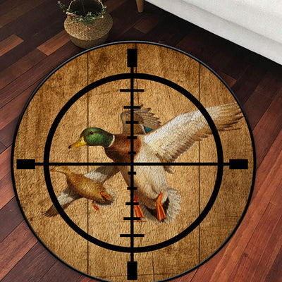 Duck Hunting Waterfowl Home Decor Round Rug, Carpet Living Room Round Mat Circle Rug Kitchen Rugs Round Rugs