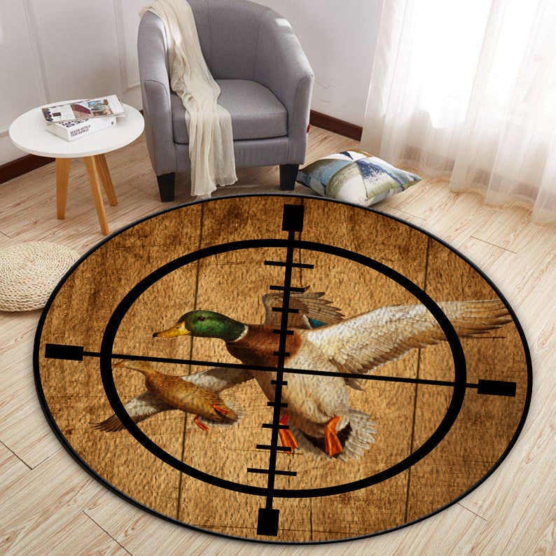 Duck Hunting Waterfowl Home Decor Round Rug, Carpet Living Room Round Mat Circle Rug Kitchen Rugs Round Rugs