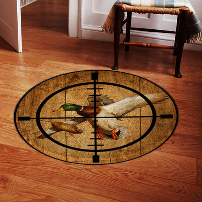 Duck Hunting Waterfowl Home Decor Round Rug, Carpet Living Room Round Mat Circle Rug Kitchen Rugs Round Rugs