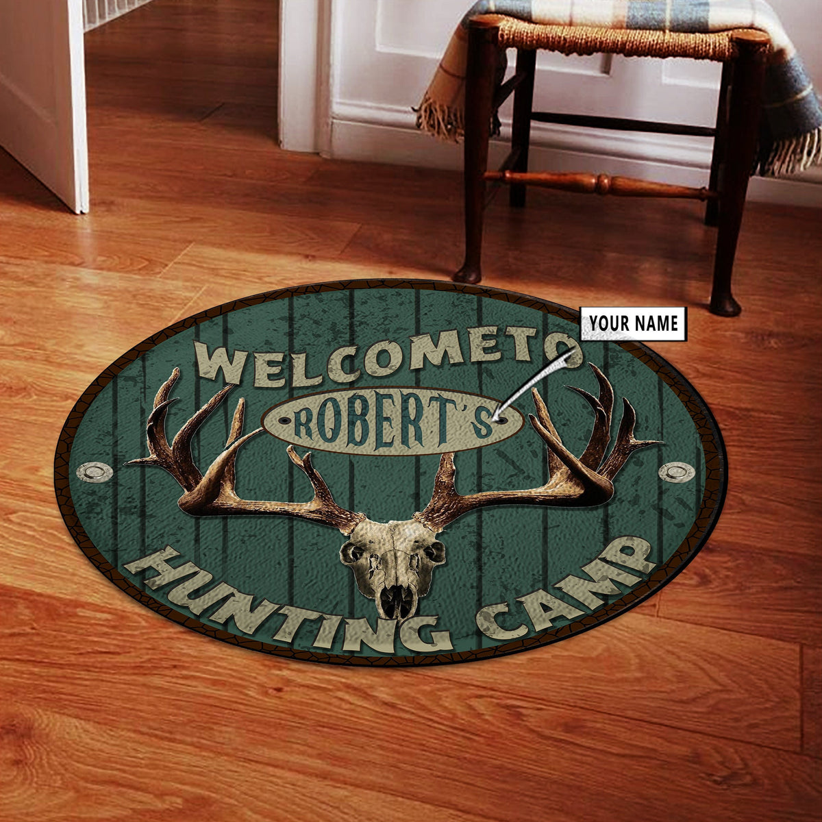 Personalized Deer Hunting Home Decor Round Rug Living Room Round Mat Circle Rug Kitchen Rugs Round Rugs