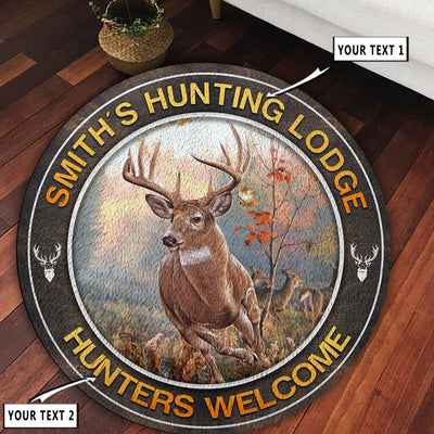 Personalized Deer Hunting Home Decor Round Rug Living Room Round Mat Circle Rug Kitchen Rugs Round Rugs