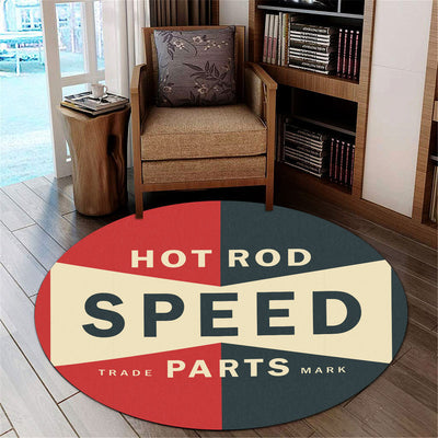 Rat Rod Speed Parts Hot Rod Round Mat Round Floor Mat Room Rugs Carpet Outdoor Rug Washable Rugs