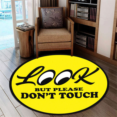 Look But Please Don’T Touch Garage Decor, Home Bar Decor Hot Rod Round Mat