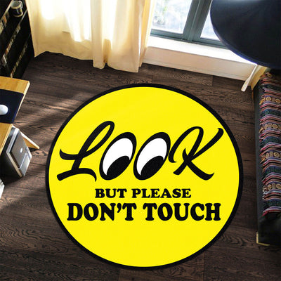 Look But Please Don’T Touch Garage Decor, Home Bar Decor Hot Rod Round Mat