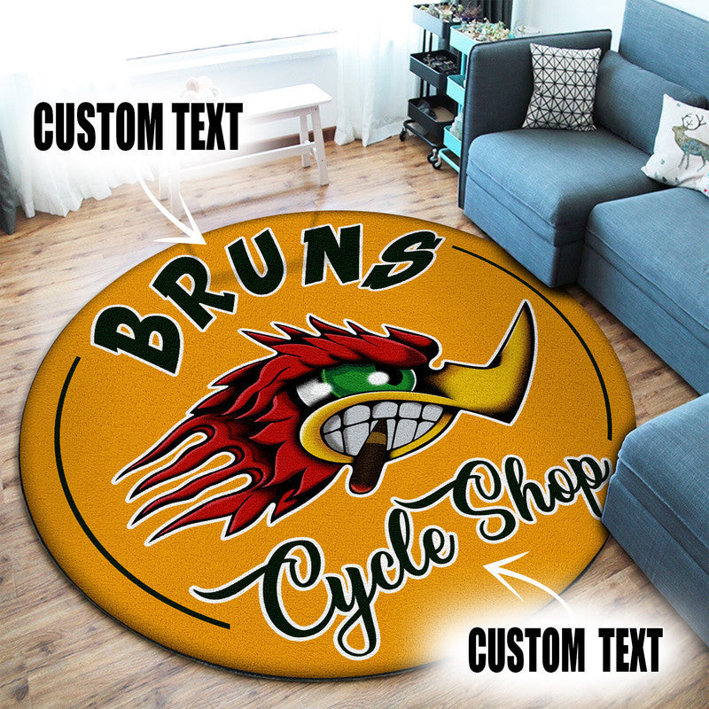 Personalized Garage Garage Decor, Home Bar Decor Hot Rod Garage Decor, Home Bar Decor Motorcycle Round Mat