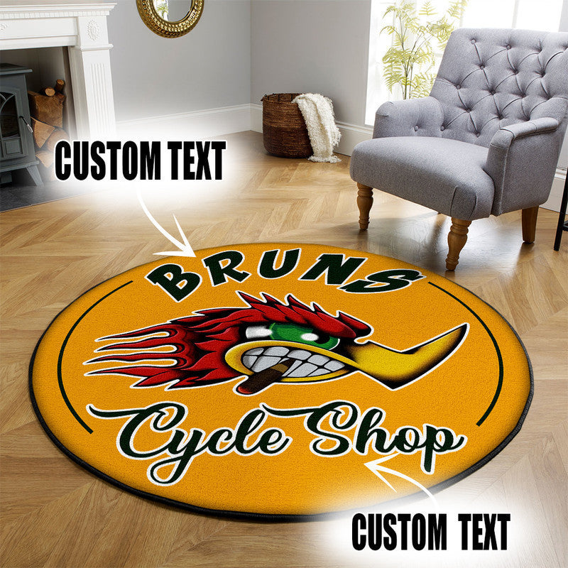 Personalized Garage Garage Decor, Home Bar Decor Hot Rod Garage Decor, Home Bar Decor Motorcycle Round Mat