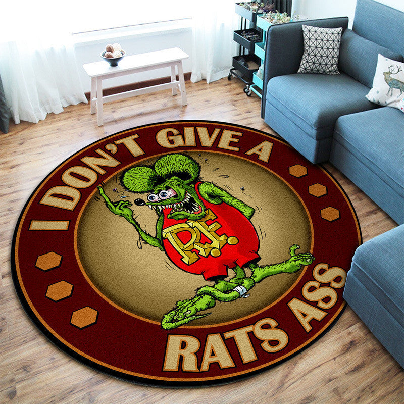 I Don't Give A Rats Ass Hot Rod Round Mat Round Floor Mat Room Rugs Carpet Outdoor Rug Washable Rugs