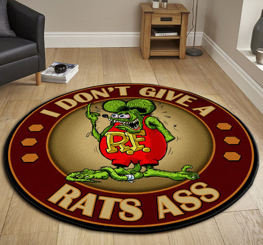 I Don't Give A Rats Ass Hot Rod Round Mat Round Floor Mat Room Rugs Carpet Outdoor Rug Washable Rugs