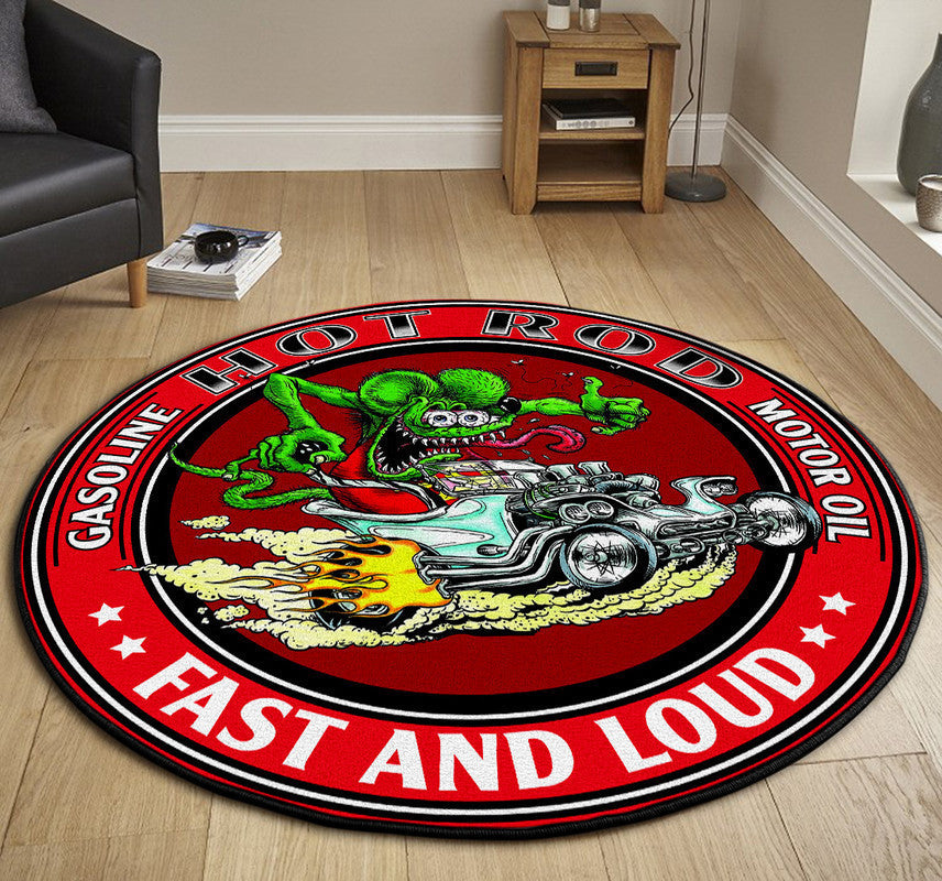 Hot Rod Fast And Loud Round Mat Round Floor Mat Room Rugs Carpet Outdoor Rug Washable Rugs