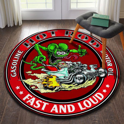 Hot Rod Fast And Loud Round Mat Round Floor Mat Room Rugs Carpet Outdoor Rug Washable Rugs