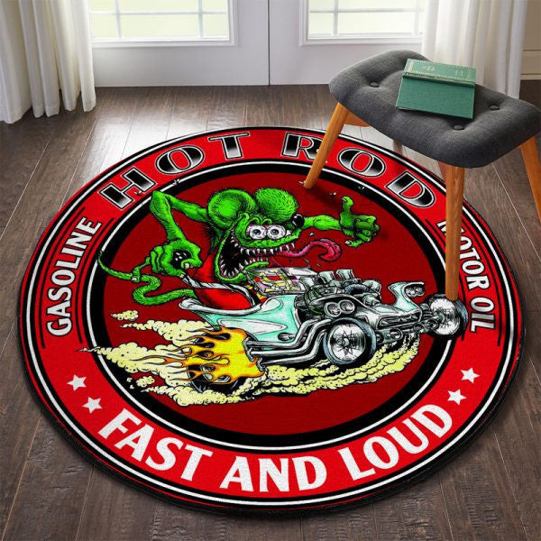 Hot Rod Fast And Loud Round Mat Round Floor Mat Room Rugs Carpet Outdoor Rug Washable Rugs