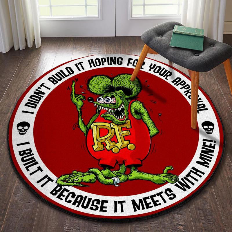 Rat Fink Hot Rod Round Mat Round Floor Mat Room Rugs Carpet Outdoor Rug Washable Rugs