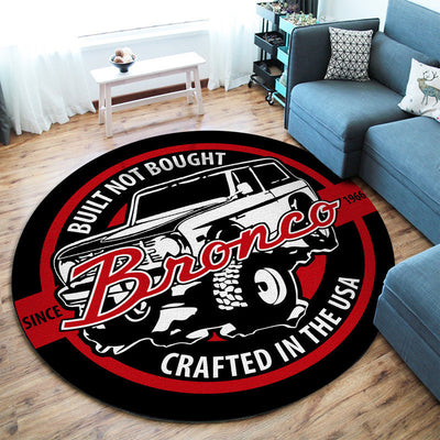 Built Not Bough Garage Decor, Home Bar Decor Hot Rod Garage Round Mat