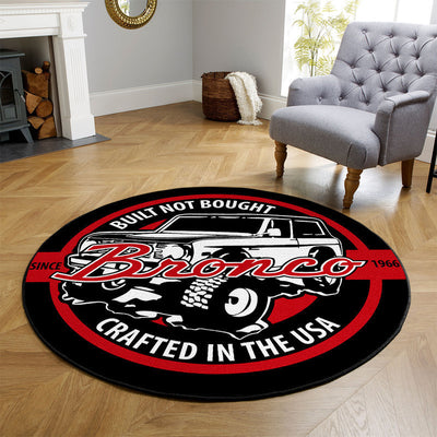 Built Not Bough Garage Decor, Home Bar Decor Hot Rod Garage Round Mat