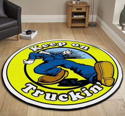 Keep On Trucking Hot Rod Round Mat Round Floor Mat Room Rugs Carpet Outdoor Rug Washable Rugs