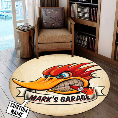 Personalized Hot Rod Garage Round Mat Round Floor Mat Room Rugs Carpet Outdoor Rug Washable Rugs