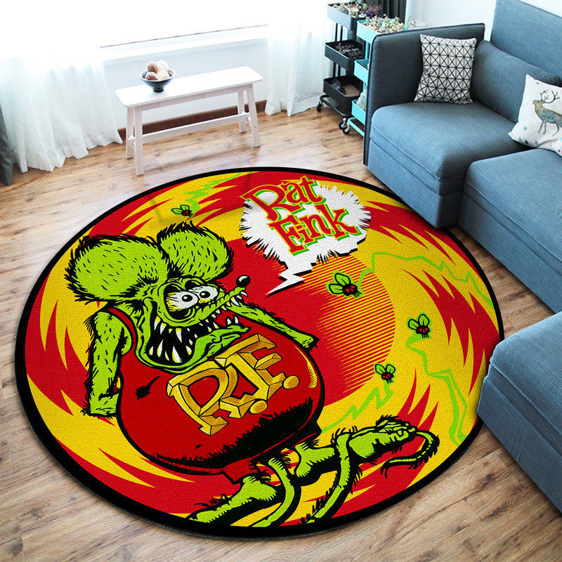 Hot Rod Round Mat Round Floor Mat Room Rugs Carpet Outdoor Rug Washable Rugs