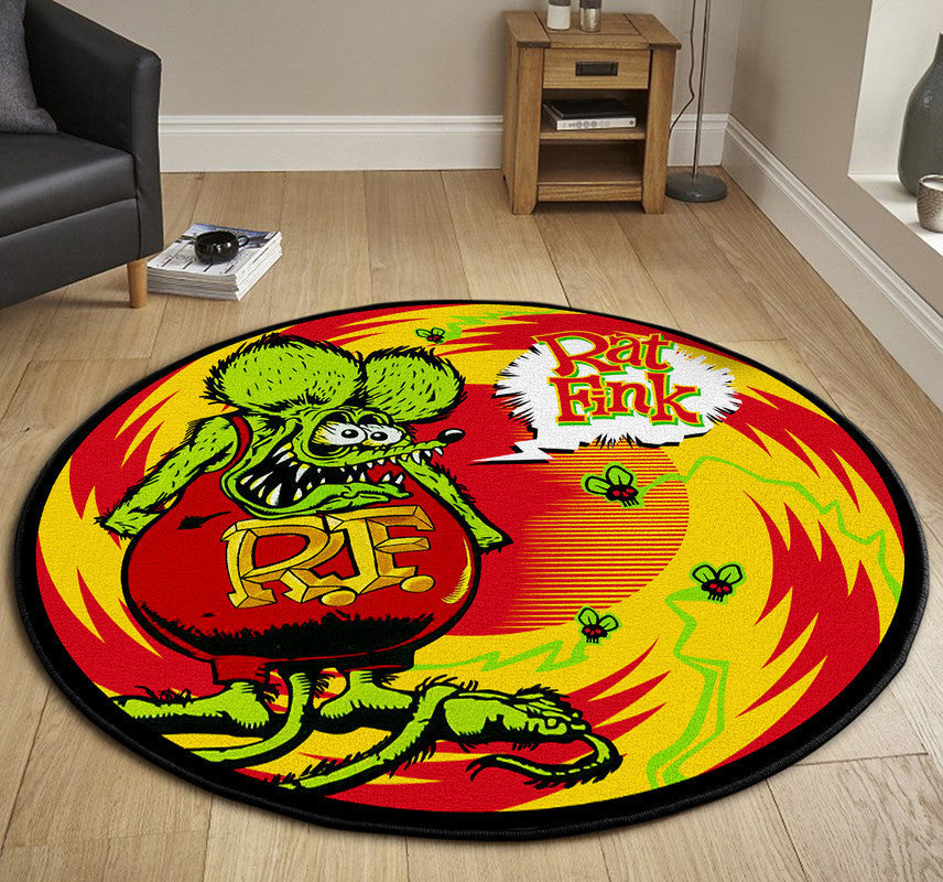 Hot Rod Round Mat Round Floor Mat Room Rugs Carpet Outdoor Rug Washable Rugs