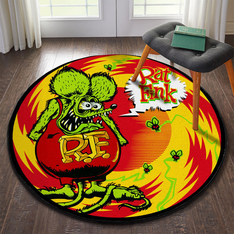 Hot Rod Round Mat Round Floor Mat Room Rugs Carpet Outdoor Rug Washable Rugs