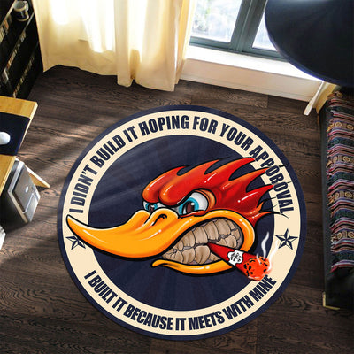 Hot Rod Wood Pecker Round Mat Round Floor Mat Room Rugs Carpet Outdoor Rug Washable Rugs