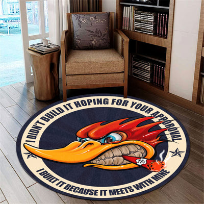 Hot Rod Wood Pecker Round Mat Round Floor Mat Room Rugs Carpet Outdoor Rug Washable Rugs