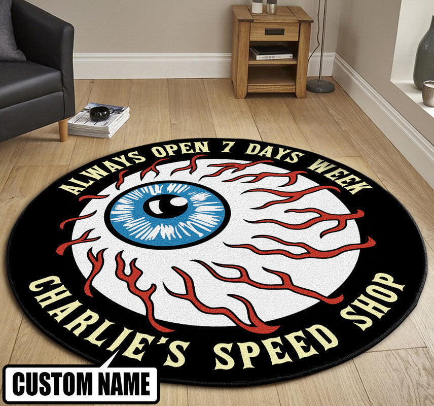 Personalized Hot Rod Eyes Round Mat Round Floor Mat Room Rugs Carpet Outdoor Rug Washable Rugs