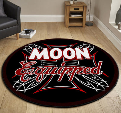 Moon Equipped Hot Rod Round Mat Round Floor Mat Room Rugs Carpet Outdoor Rug Washable Rugs