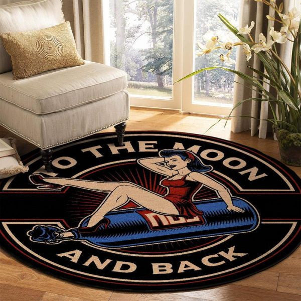 Nitrous Pinup Girl Rat Rod Hot Rod Round Mat Round Floor Mat Room Rugs Carpet Outdoor Rug Washable Rugs