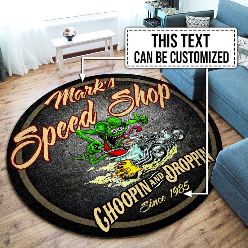 Personalized Hot Rod Round Mat Round Floor Mat Room Rugs Carpet Outdoor Rug Washable Rugs