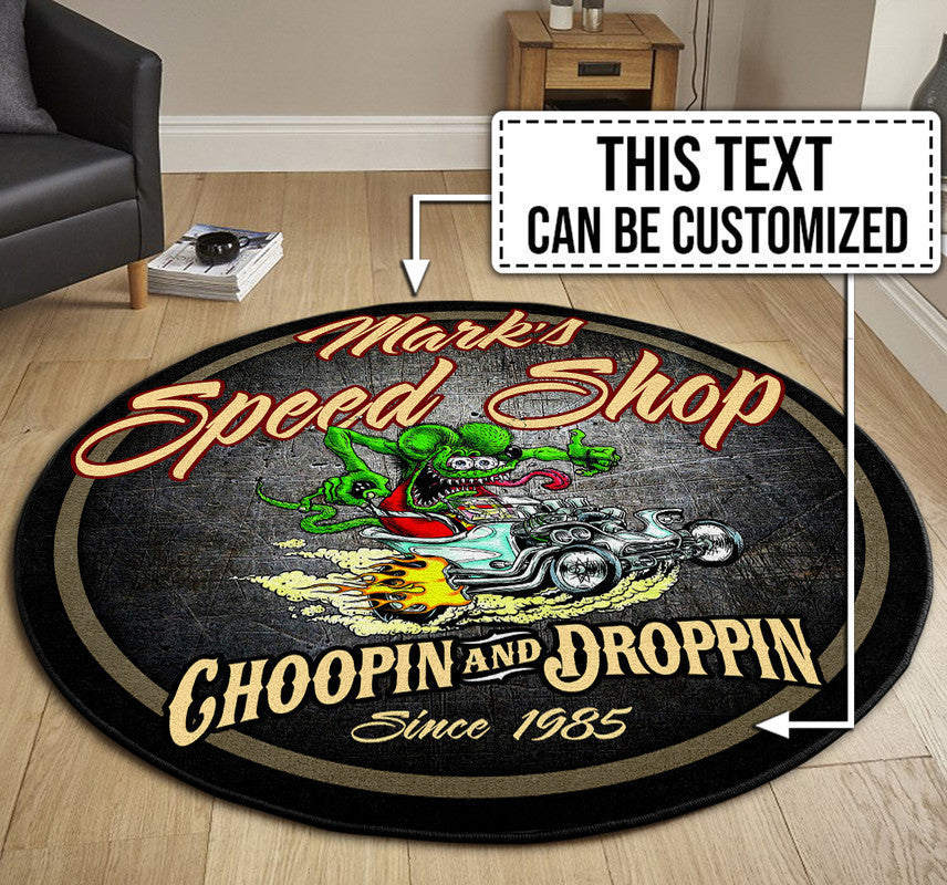 Personalized Hot Rod Round Mat Round Floor Mat Room Rugs Carpet Outdoor Rug Washable Rugs