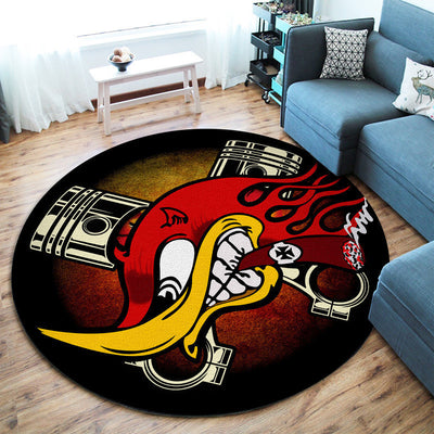 Hot Rod Garage Round Mat Round Floor Mat Room Rugs Carpet Outdoor Rug Washable Rugs