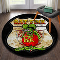 Route 66 Hot Rod Round Mat Round Floor Mat Room Rugs Carpet Outdoor Rug Washable Rugs