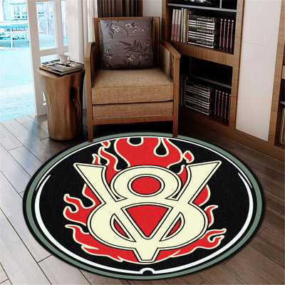 V8 Power Hot Rods Automotive Garage Round Mat Round Floor Mat Room Rugs Carpet Outdoor Rug Washable Rugs