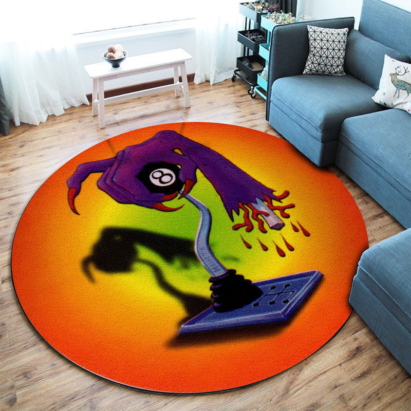 Zombie 8 Ball Shifter Hot Rod Round Mat Round Floor Mat Room Rugs Carpet Outdoor Rug Washable Rugs