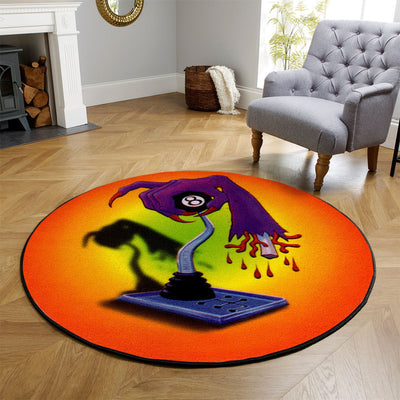 Zombie 8 Ball Shifter Hot Rod Round Mat Round Floor Mat Room Rugs Carpet Outdoor Rug Washable Rugs