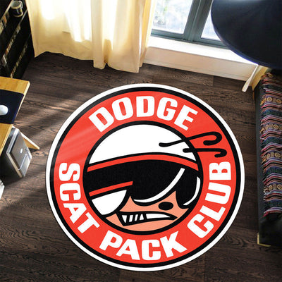 Dodge Scat Pack Vintage Drag Racing Hot Rod Round Mat Round Floor Mat Room Rugs Carpet Outdoor Rug Washable Rugs