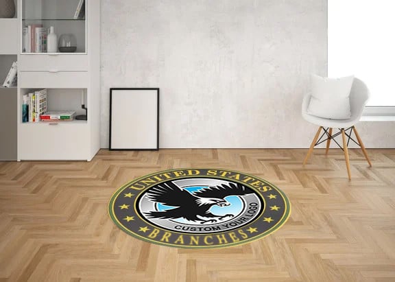 Custom United State Branches Round Mat Round Floor Mat Room Rugs Carpet Outdoor Rug Washable Rugs