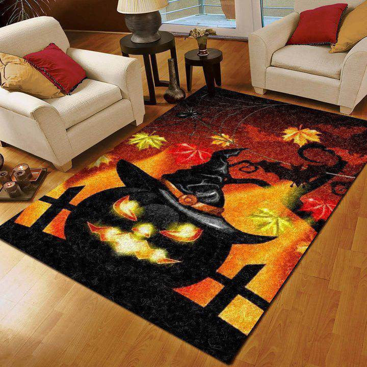 Funny Halloween Home Depot Carpet Scary Pumpkin Nightmare Indoor Outdoor Area Rug Carpet Vintage Home Decor Gift Idea
