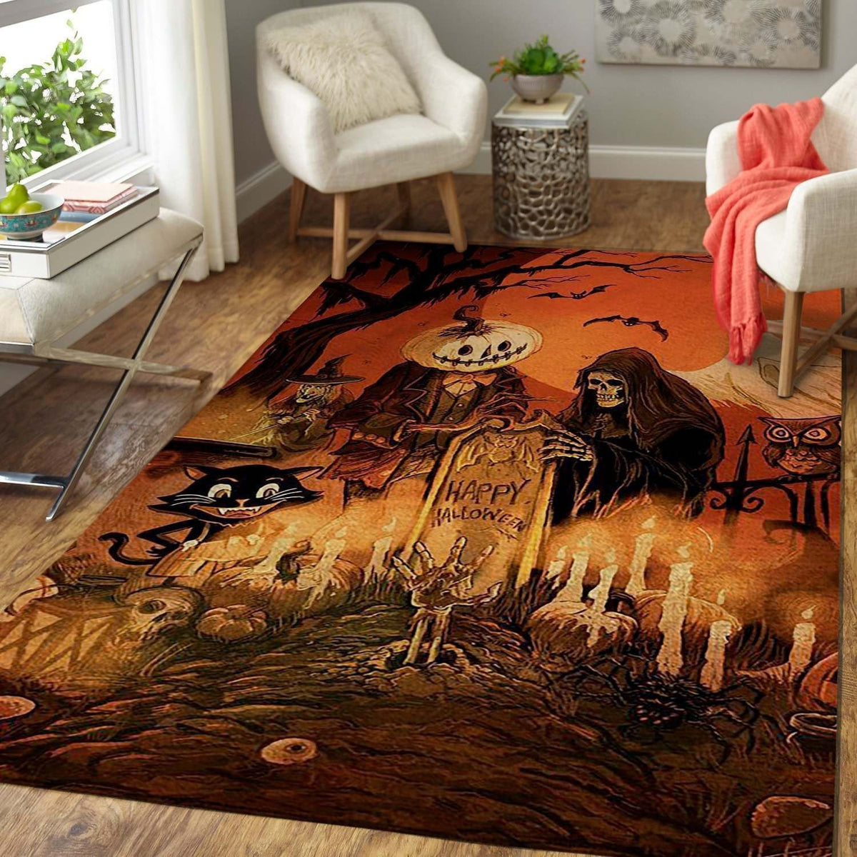 Happy Halloween Home Decor Area Rug Carpet Vintage Home Decor Gift Idea Area Rug Carpet Vintage Home Decor Gift Idea Carpet
