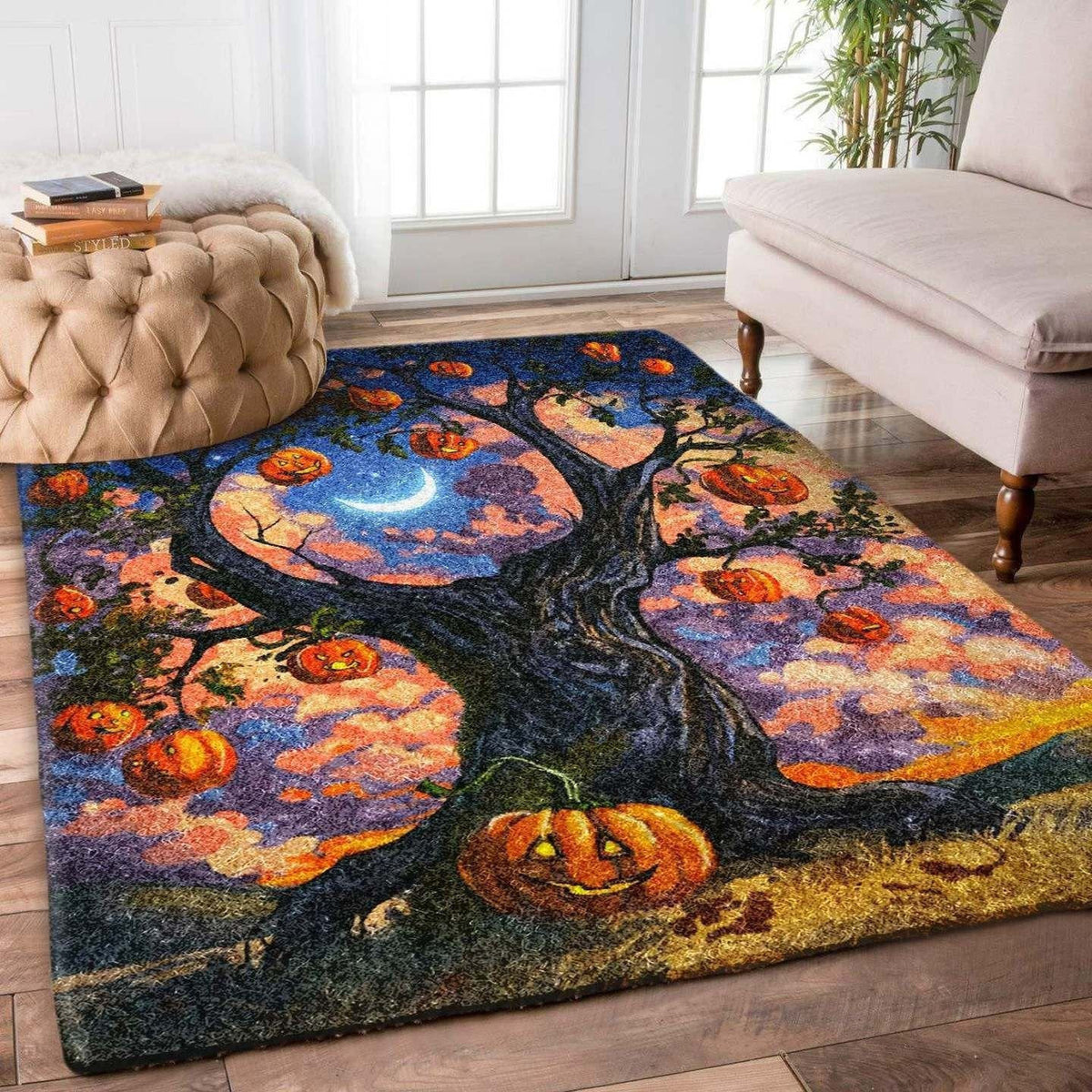 Halloween Pumpkin Funny Ghost Witch Area Rug Carpet Vintage Home Decor Gift Idea Carpet