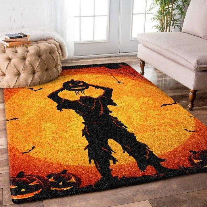 Happy Halloween Witch Pumpkin Skeleton Spider Vampire Bats Area Rug Carpet Vintage Home Decor Gift Idea Carpet