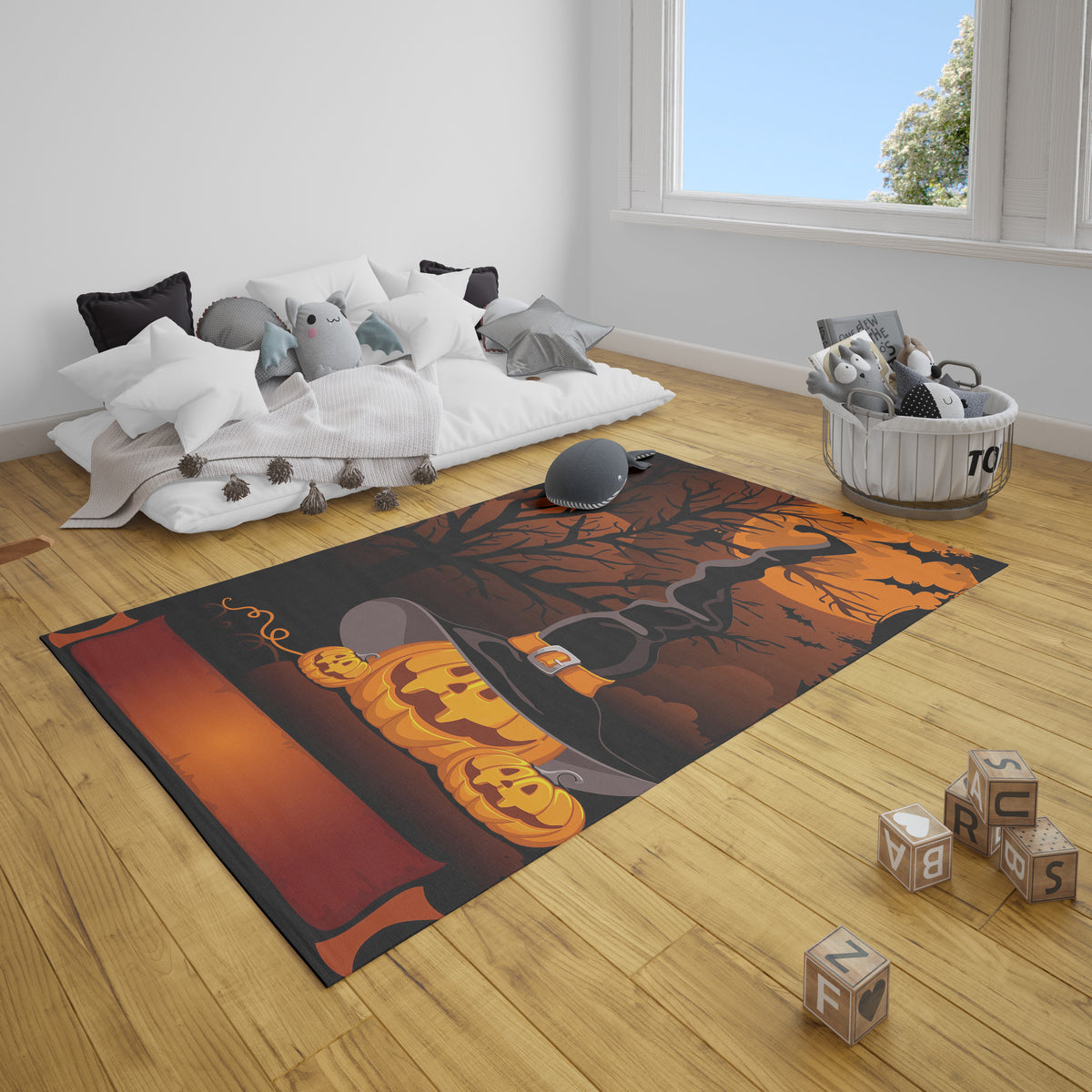 Perfect Halloween Home Depot Carpet Scary Pumpkin bed room Indoor Outdoor Area Rug Carpet Vintage Home Decor Gift Idea 2